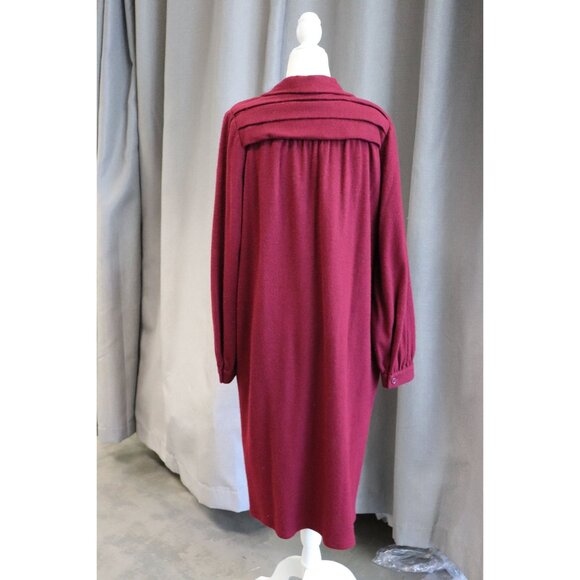 Vtg Deep Red Wool 1960s Valentino Boutique Set Includes Dress, Cape, And Turban - Picture 6 of 10